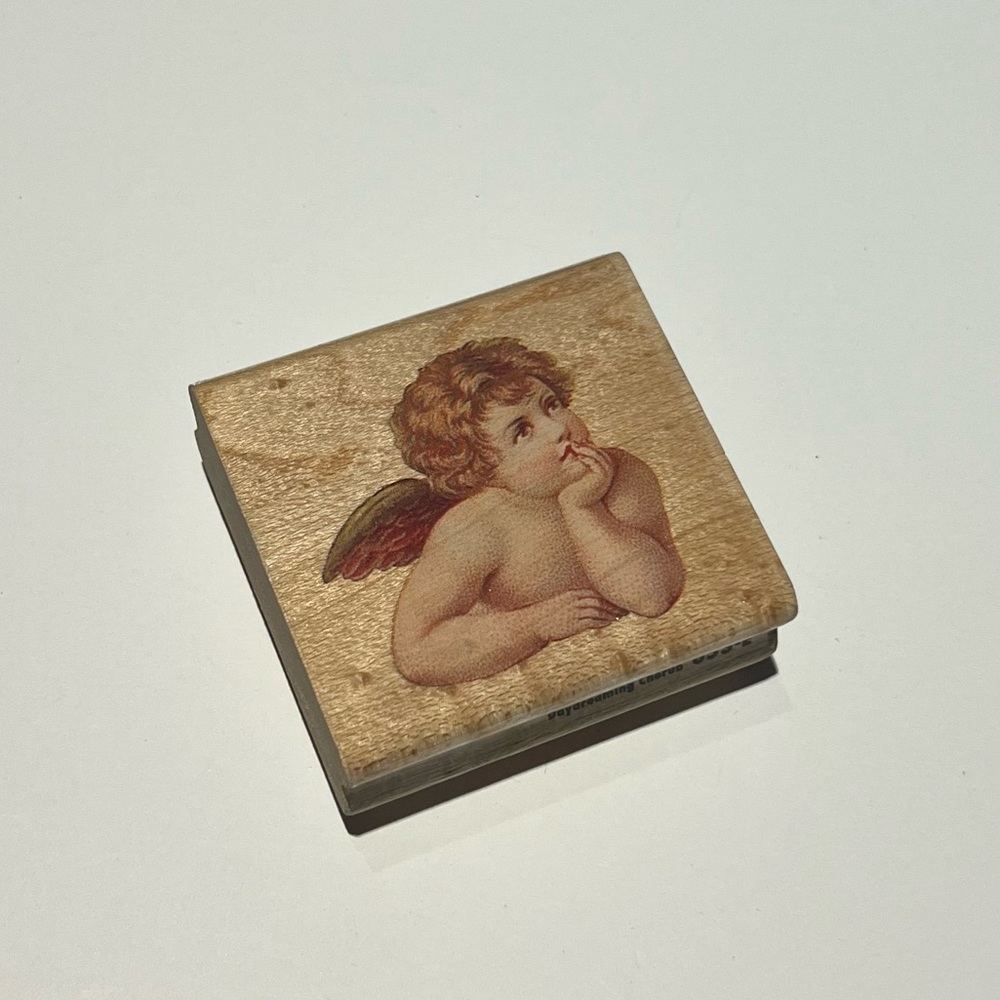 Vintage 1994 Cynthia Hart Rubber Stampede “Dreaming Cherub” Rubber Stamp